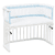 pesä mesh piqué sopii Boxspring XXL azuurin sininen tähdet valkoinen