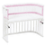 Tour de lit cododo mesh piqué Boxspring XXL rose étoiles blanches 200 cm