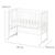 Stuben- und Beistellbett safe asleep 3 in 1 weiß + Matratze