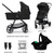 Poussette trio combinée 3en1 Newly Mink Pro Classic Black