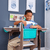Verstellbarer Schreibtisch mit Stuhl "Grow Together“, aschgrau