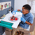 Verstellbarer Schreibtisch mit Stuhl "Grow Together“, aschgrau