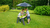 EXIT Table de jeux d'eau et sable Aksent parasol, outils de jardinage bois