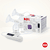 Tiralatte doppio elettrico Soft & Easy con batteria ricaricabile e attacchi per il seno bianchi, incluso biberon Perfect Match da 150 ml