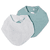 Bavoir bébé mousseline de coton gris/menthe lot de 2