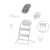 Seggiolone Lemo 4 in 1 Set All White inclusa torre di apprendimento