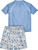 Set da bagno con protezione UV Dino allover blu