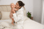 Body neonato a maniche corte marrone