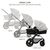 Passeggino 3 in 1 MOOV 2 Air Moonlight Grey
