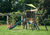 Portique balançoire enfant double toboggan Siamang bois