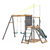 Portique balançoire enfant double toboggan Siamang bois
