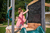 Portique balançoire enfant double toboggan Siamang bois