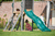 Portique balançoire enfant double toboggan Siamang bois