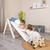 babybay Littlefoot 2-in-1 klimladder en glijbaan voor leertoren en klimdriehoek naturel gelakt