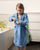 Peignoir de bain enfant bleu 45x75 cm