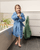 Peignoir de bain enfant bleu 45x75 cm