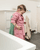 Peignoir de bain enfant rose 45x75 cm