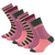 Socken 6er-Pack Rippe/Ringel pink