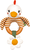 Anneau hochet en bois poule - Little Wonder