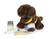 Hund mit Tasche und Pflege-Set
