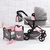 Design Xeo Mega Set combi poppenwagen, grijs/roze