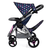 Design Twin Star tweeling poppenwagen, blauw