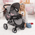 Design Zwillings-Puppenwagen Twin Star, grau