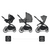 Poussette trio combinée 3en1 grey grey/black Frame