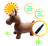 Cheval gonflable avec housse en peluche
