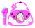 Haut-parleur de karaoké et de musique licorne en design de sac à main avec microphone, changeur de voix et câble d'entrée audio