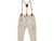 FRESH Pantaloni in tessuto con bretelle FARM sand