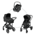 Pack poussette trio combinée 3en1 Plaza Plus Essential Black Pebble S Tonal Black adaptateur Baby Black