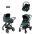 Essential Green Pebble Black Silla de paseo Plaza Plus incl. silla de coche infantil S Tonal y adaptador para bebé Black