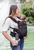 Babytrage XT Cotton Denimblack-Toffee inklusive Gurtschoner FumBee Tulip darkgrey