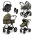 green Pebble Essential Cochecito Clicc colección 2024 musgo melange incl. silla de auto MAXI COSI 360 Black