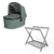 Navicella Gwen-Green Melange incl. supporto per navicella Grey