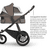Sportwagen Ridge Theo Dark Taupe inkl Babywanne V3 und MAXI COSI Babyschale Pebble 360 Essential Black mit Zubehör