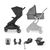 Buggy Minu V2 Jake Charcoal inkl Babyschale Mesa i-Size Jordan Greyson Charcoal, Base und Babywanne mit Zubehör