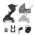 Buggy Minu V2 Jake Charcoal inkl Babywanne, cybex GOLD Babyschale Cloud Gi-Size Magic Black und Base G Black mit Zubehör