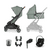 Buggy Minu V2 Gwen Green Mélange inkl Babywanne, cybex GOLD Babyschale Cloud Gi-Size Magic Black und Base G Black mit Zubehör