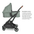 Buggy Minu V2 Gwen Green Mélange inkl Babywanne, cybex GOLD Babyschale Cloud Gi-Size Magic Black und Base G Black mit Zubehör
