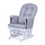 Fauteuil d'allaitement rond avec repose-pieds Canvas gris