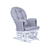 Fauteuil d'allaitement rond avec repose-pieds Canvas gris