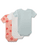 Body 3er-Pack orange/weiß/hellblau