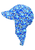 Cappello a punta con protezione del collo blu squalo