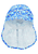 Cappello a punta con protezione del collo blu squalo