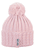 Cappello a maglia con pon pon a coste, rosa