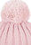 Cappello a maglia con pon pon a coste, rosa