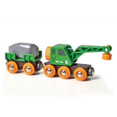 Image of BRIO® WORLD Gru con vagone e carico059