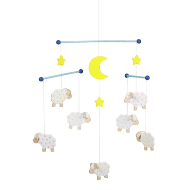goki Mobile en bois moutons